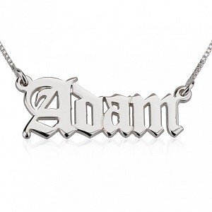 Naamketting sterling zilver 'engelse stijl' 