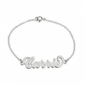 Naamarmband 'Carrie style' sterling zilver 925