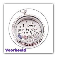 Memory lockets RVS 30mm medaillon gekleurd strass