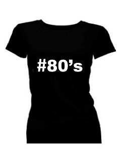 T-shirt dames korte mouw bedrukt: #80's