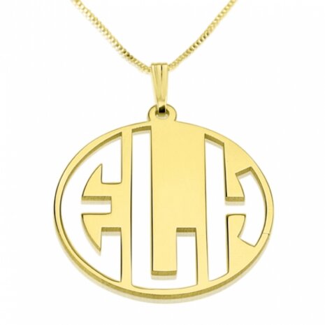 3 letter monogram 24 k verguld goud