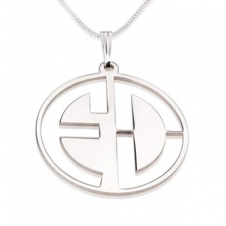 2 letter monogram zilver