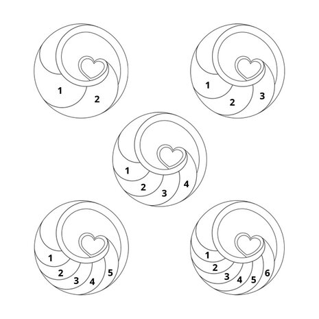 6 namen - Naamketting cirkel met 6 namen gegraveerd en hart 24K verguld goud