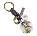 Sleutelhanger brons/leren sterrenbeeld 