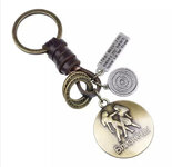 Sleutelhanger brons/leren sterrenbeeld 