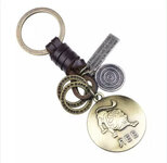 Sleutelhanger brons/leren sterrenbeeld 