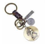 Sleutelhanger brons/leren sterrenbeeld 