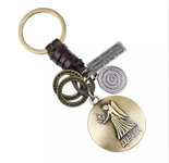 Sleutelhanger brons/leren sterrenbeeld 