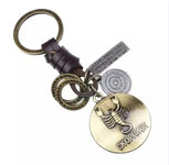 Sleutelhanger brons/leren sterrenbeeld 