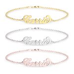 Naamarmband 'Carrie style' sterling zilver 925, 24K goud of rosé plated