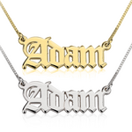 Naamketting 14K goud 'Engelse stijl'