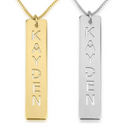 Bar Naamketting Zilver 925, 24k Gold of Rosé Plated