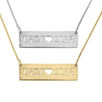 Bar Naamketting Zilver 925, 24k Gold of Rosé plated