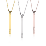 Bar Naamketting Zilver 925, 24k Gold of Rosé plated