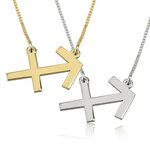 Sterrenbeeldketting sterling zilver 925, 24K goud of rosé plated 'boogschutter'