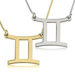 Sterrenbeeldketting sterling zilver 925, 24K goud of rosé plated 'tweeling'