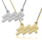 Sterrenbeeldketting sterling zilver 925, 24K goud of rosé plated 'waterman'