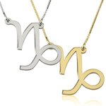 Sterrenbeeldketting sterling zilver 925, 24K goud of rosé plated 'steenbok'