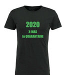 Kerst T-shirt heren korte mouw bedrukt: 2020 X-MAS in QUARANTAINE