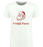 Kerst T-shirt heren korte mouw bedrukt: Vrolijk Pasen