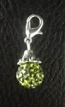 Memory lockets shamballa bead dangle mos groen
