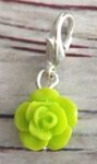 Memory lockets dangle rose green
