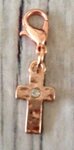 Memory lockets bead dangle cross strass rose kleurig