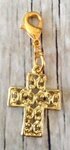Memory lockets bead dangle cross goud kleurig