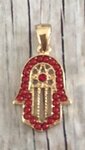 Memory lockets bead dangle hamsa hand rood goudkleurig