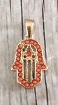 Memory lockets bead dangle hamsa hand oranje goudkleurig