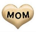 Memory lockets charm heart mom goudkleurig