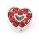 Memory lockets heart strass red