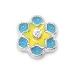 Memory lockets charm flower blue yellow
