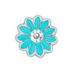 Memory lockets charm flower blue strass