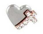 Memory lockets heart cross strass rosé