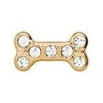 Memory lockets charm dogbone strass goudkleurig