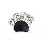 Memory lockets charm dog/cat feet black strass