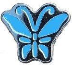 Blauwe mini petite vlinder click 12mm