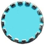 Aqua blauwe mini petite click 12mm