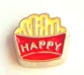 Memory lockets charm frites goudkleurig