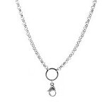 80cm zilver kleurige RVS schakel ketting met slotje 