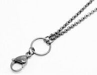 80cm antraciet kleurige RVS schakel ketting met slotje 