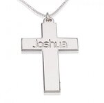 Naamketting sterling zilver 925 kruis met 1 naam