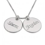 Naamketting sterling zilver 925 2 cirkels met 2 namen