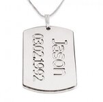 Naamketting sterling zilver 925 tag met 1 naam en datum