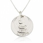 Naamketting 3 'discs' met 3 namen en hart gegraveerd sterling zilver 925