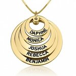 5 namen - Naamketting cirkels gegraveerd 24K verguld goud