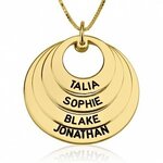 4 namen - Naamketting cirkels gegraveerd 24K verguld goud