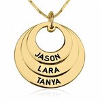 3 namen - Naamketting cirkels gegraveerd 24K verguld goud