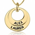 2 namen - Naamketting cirkels gegraveerd 24K verguld goud